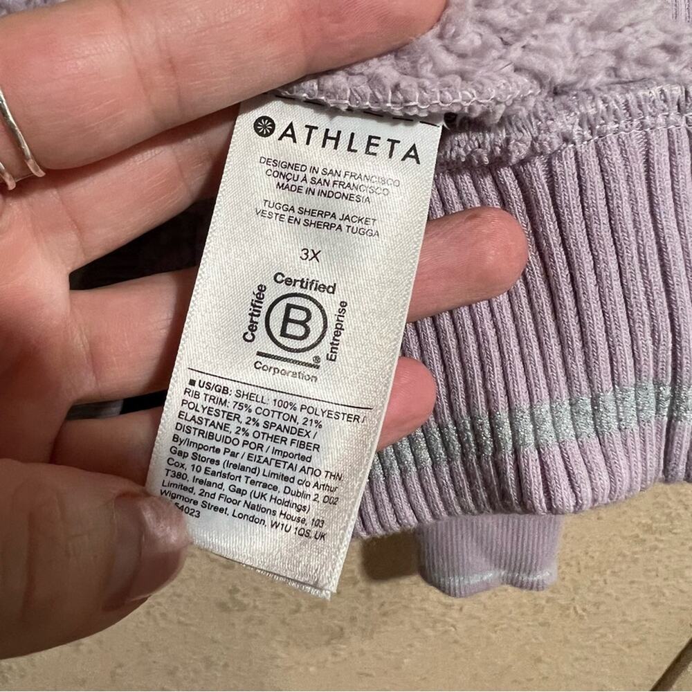 Athleta Tugga Sherpa Jacket - 3X - Shasta Purple - Picture 13 of 14
